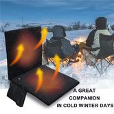 Heated Seat Cushion Portable USB Foldable Camping Chair Pad 3 Mode Adjustable Stadium Outdoor Fishing Black