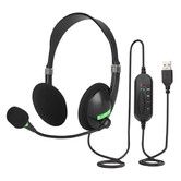 USB Headset with Microphone Noise Cancelling Stereo Wired Audio Control for Laptop PC Work From Home Office