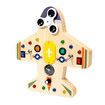 Montessori Busy Board for Kids, Wooden Educational Toy with Lights, Switches, Compass, Relay, Spinner, Sensory Board, Motor Skills Learning Activities