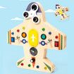 Montessori Busy Board for Kids, Wooden Educational Toy with Lights, Switches, Compass, Relay, Spinner, Sensory Board, Motor Skills Learning Activities