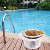 6 inch Ground Pool Skimmer Basket Thru Wall Strainer Basket Filter Basket with Handle to Clean Leaves and Debri