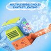 Bubble Gun Machine Electric Lawn Mower Blower Toddler Toy Automatic Outdoor Garden Kids Play Game with Solution Sound Light