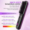 Cordless Hair Straightener Brush with 3 Setting LED Temperature Display Electric Negative Ions Ceramic Hot Comb 360 Anti-Scald Color White