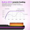 Cordless Hair Straightener Brush with 3 Setting LED Temperature Display Electric Negative Ions Ceramic Hot Comb 360 Anti-Scald Color White