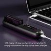 Cordless Hair Straightener Brush with 3 Setting LED Temperature Display Electric Negative Ions Ceramic Hot Comb 360 Anti-Scald Color Black
