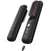 Cordless Hair Straightener Brush with 3 Setting LED Temperature Display Electric Negative Ions Ceramic Hot Comb 360 Anti-Scald Color Black