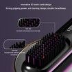 Cordless Hair Straightener Brush with 3 Setting LED Temperature Display Electric Negative Ions Ceramic Hot Comb 360 Anti-Scald Color Black