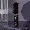 Cordless Hair Straightener Brush with 3 Setting LED Temperature Display Electric Negative Ions Ceramic Hot Comb 360 Anti-Scald Color Black