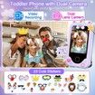 Kids Smart Phone Toy with Touchscreen Dual Camera Music Learning Educational Christmas Birthday Gifts Age 3+ Purple