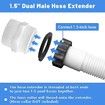 2Pcs Pool Split Hose Connector Compatible with Intex Coleman Swimming Pump 1.5 Inch Pool Hose Extender with 2 L Rings Gaskets, Coleman&Intex Above Ground Pool Hose Connector Parts