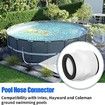 2Pcs Pool Split Hose Connector Compatible with Intex Coleman Swimming Pump 1.5 Inch Pool Hose Extender with 2 L Rings Gaskets, Coleman&Intex Above Ground Pool Hose Connector Parts