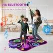 Bluetooth Dance Mat Light Up for Kids Birthday Party Built-in Music Interactive Fun Toy for Ages 3-12