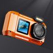 4K Digital Camera 65MP Autofocus Selfie Underwater Camera 33ft 10m Dual Screen Point Shoot for Snorkeling Waterproof Orange