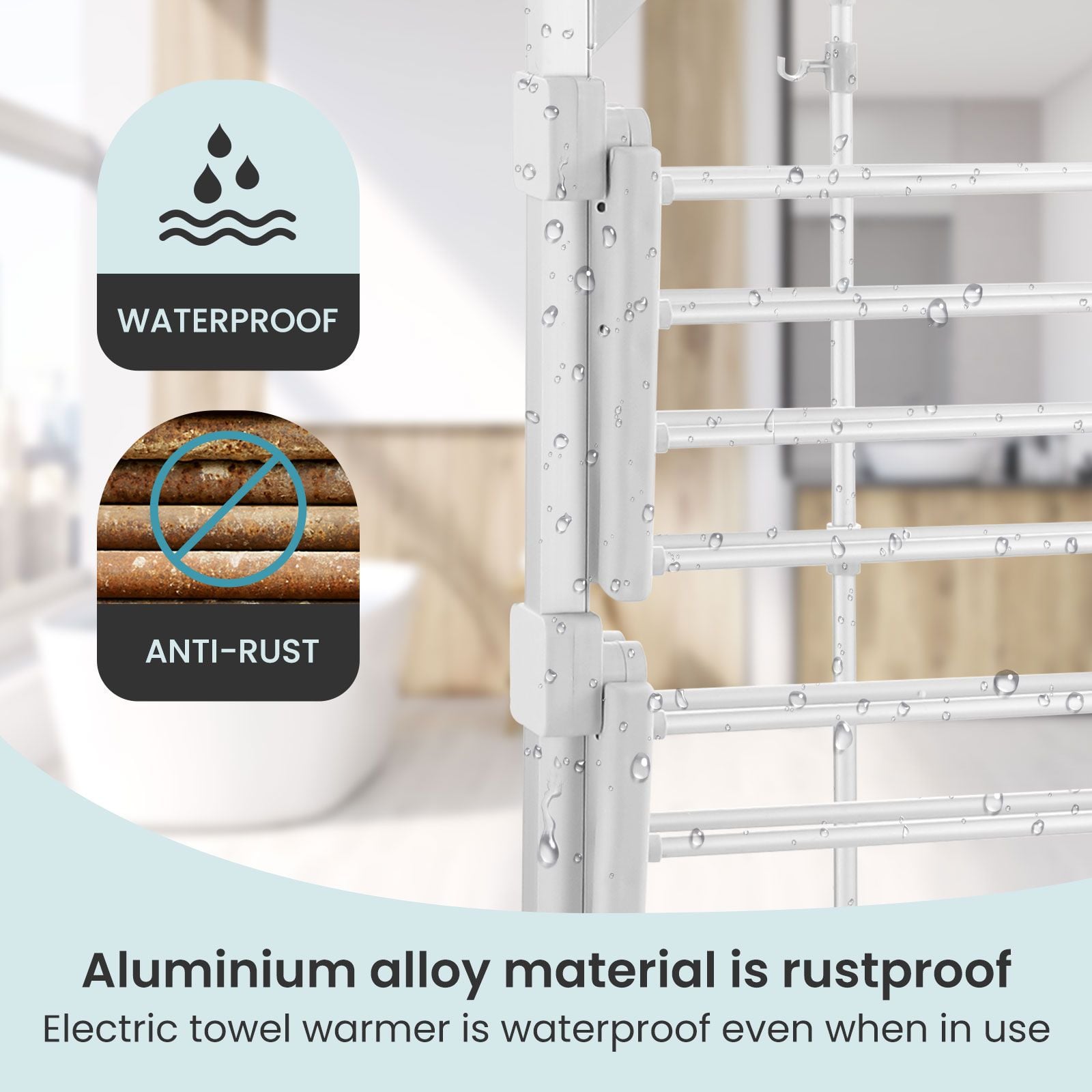Maxkon Electric Airer 3 Tier Heated Clothes Dryer Laundry Drying Rack Heater Towel Rail Stand Foldable 220W