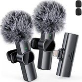 2pcs Lavalier Wireless Microphone for iPhone Android,Wireless Microphone for Video Recording,Game Live Streaming,Interviews,Vlog (Lightning)