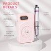 45000RPM Nail Drill Machine Electric Portable Nail File Rechargeable Nail Sander for Gel Nails Polishing for Home Manicure Salon, Pink