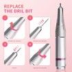 45000RPM Nail Drill Machine Electric Portable Nail File Rechargeable Nail Sander for Gel Nails Polishing for Home Manicure Salon, Pink
