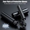 Grip Strength Trainer 4 Pack,50LB-200LB Metal Hand Grip Strengthener,Non-Slip Heavy-Duty Forearm Exerciser,Hand Gripper for Muscle Building and Hand Rehabilitation Exercising (Black)