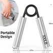 Grip Strength Trainer 4 Pack,50LB-200LB Metal Hand Grip Strengthener,Non-Slip Heavy-Duty Forearm Exerciser,Hand Gripper for Muscle Building and Hand Rehabilitation Exercising (Silver)