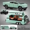 Toy Trucks with RV Motor for Boys Girl Diecast Metal Cybertruck Model Pickup Truck 1/32 Toy Cars Race with Sound and Light Gift Age3+ (Green)