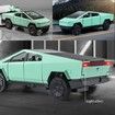 Toy Trucks with RV Motor for Boys Girl Diecast Metal Cybertruck Model Pickup Truck 1/32 Toy Cars Race with Sound and Light Gift Age3+ (Green)