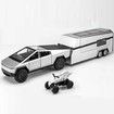 Toy Trucks with RV Motor for Boys Girl Diecast Metal Cybertruck Model Pickup Truck 1/32 Toy Cars Race with Sound and Light Gift Age3+ (Silver)