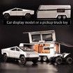 Toy Trucks with RV Motor for Boys Girl Diecast Metal Cybertruck Model Pickup Truck 1/32 Toy Cars Race with Sound and Light Gift Age3+ (Silver)