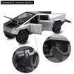 Toy Trucks with RV Motor for Boys Girl Diecast Metal Cybertruck Model Pickup Truck 1/32 Toy Cars Race with Sound and Light Gift Age3+ (Silver)