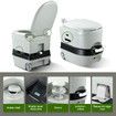Portable Toilet Seat 24L Camping Porta Potty Movable Bathroom Commode Mobile Travel Outdoor WC with Drawstring Wheels