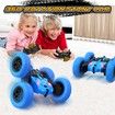 Remote Control Car,360 Flips Rotating Stunt RC Cars,Double Sided RC Car with LED Lights,2.4Ghz All Terrain Rechargeable Electric Drift Car Toys for Ages 3+ Birthday Gift (Blue)