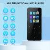 16GB MP3 Player Bluetooth 5.0 1.8-inch Screen Touch Buttons Portable Hi-Fi Lossless Music Player Speaker with FM Radio Recorder Alarm Clock Wired Headphones (Black)