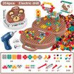 Electric Drill Toy Set for Kids Montessori Learning Pretend Play Screw Toolbox Educational DIY Tool Kit Gift