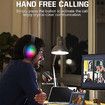 Wireless Bluetooth Headphones with ANC Microphone, Rainbow RGB Lights Foldable Over-Ear Headphones with Music & Game Mode for Travel Home Office