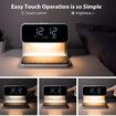 Wireless Charging Night Light Alarm Clock Digital Date Temperature Desk Phone Charger Electronic LED Display Multifunctional Bedroom Gadget