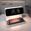 Wireless Charging Night Light Alarm Clock Digital Date Temperature Desk Phone Charger Electronic LED Display Multifunctional Bedroom Gadget