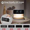Wireless Charging Night Light Alarm Clock Digital Date Temperature Desk Phone Charger Electronic LED Display Multifunctional Bedroom Gadget