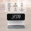 Wireless Charging Night Light Alarm Clock Digital Date Temperature Desk Phone Charger Electronic LED Display Multifunctional Bedroom Gadget