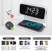 Wireless Charging Night Light Alarm Clock Digital Date Temperature Desk Phone Charger Electronic LED Display Multifunctional Bedroom Gadget