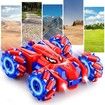 Remote Control Spider Car 2.4Ghz 360 Degree Rotating Double Sided RC Stunt Cars with Cool Headlights,Rechargeable 4WD Off Road Drift Toys