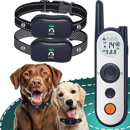 Dog Fence System Covers 1050m Wireless Fence Remote distance1800M Dog Collar Fence System Training Collar  3 Training Modes dogs Pets 2 Recievers