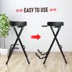 Foldable Guitar Stool Player Practice Chair Padded Seat with Rear Mounted Acoustic Electric Bass Instrument Stand Holder Hanger