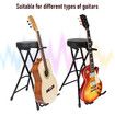 Foldable Guitar Stool Player Practice Chair Padded Seat with Rear Mounted Acoustic Electric Bass Instrument Stand Holder Hanger