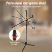 Microphone Mic Stand Boom Arm Holder Floor Tripod Foldable Adjustable Lightweight Black