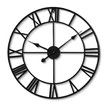 Large Wall Clock,Silent,Non-Ticking Metal Wall Clock,Round Modern Wall Decor for Living Room,Bedroom Kitchen and Outdoor,24-Inch (60cm,Black Roman Number)