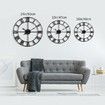 Wall Clock Large Silent Non-Ticking Metal Round Timepiece Modern Decor Living Room Bedroom Kitchen Outdoor 16inch 40cm Roman Number Black