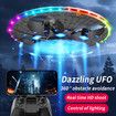 UFO Drone for Kids and Beginners, RC Airplane with Light, Remote Control Quadcopter Helicopter with Auto Flight, Great Gift Toy for Boys and Girls, Black