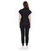 Scrubs Set for Women Nurse Uniform Jogger Suit Stretch Top & Pants with Multi Pocket for Nurse Esthetician Workwear (Black,Size:XX-Large)