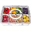 8 Grids Snack Container Food Box Fruits Tray Platter Divided Serving Tray with Lid and Handle Travel Organizer Portable for Candy,Nuts,Chip