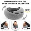 Wander Plus Stowable U-Shaped Pillow, Neck Pillow for Airplanes, Memory Foam Travel Pillow-Grey