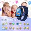 Smart Watch for Kids Ages 8-12, Smart Watch with 26 Games, Educational Toys, HD Camera, Video, Music Alarm, Audio Books, Learning Card, Flashlight (Blue)